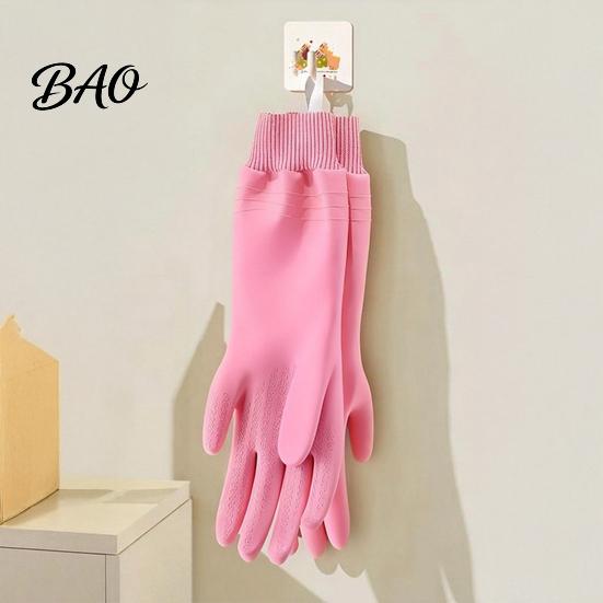 Fleece Lined Cleaning Gloves Dishwashing for Housework, Waterproof PVC Rubber Gloves, Anti-slip Protective Laundry Grip Warm Velvet Lining Kitchen And