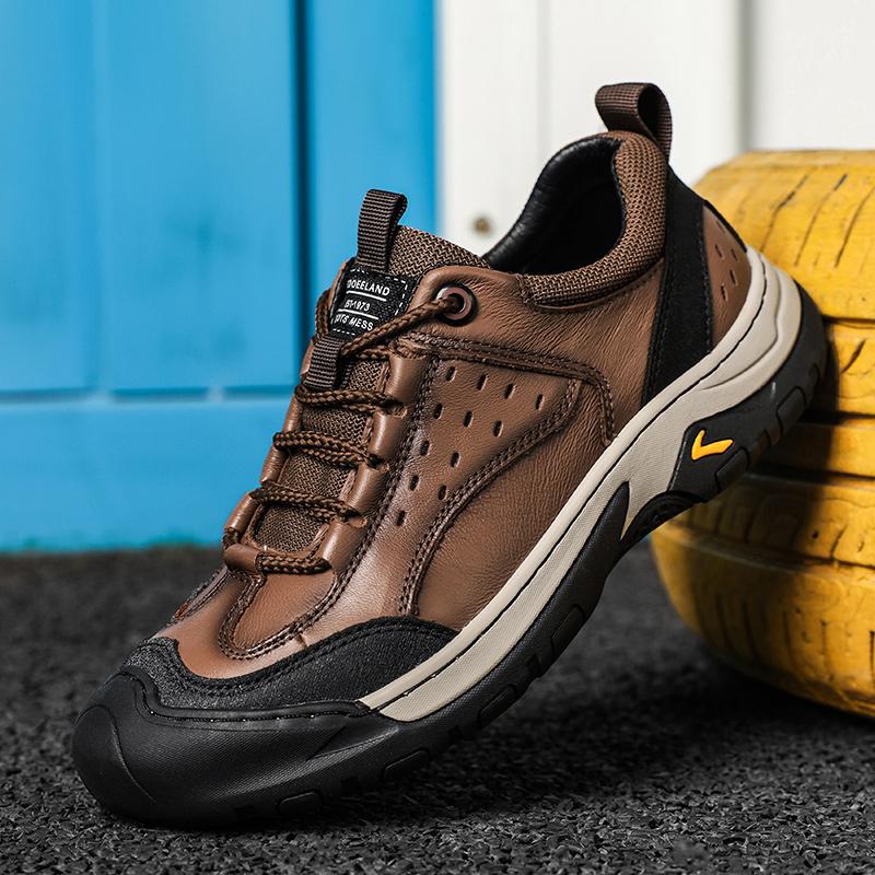 Genuine Leather Casual Shoes Outdoor Men's Sports Sneakers Comfortable Hiking Shoes Non-slip Treking Footwear Fashion Trainers