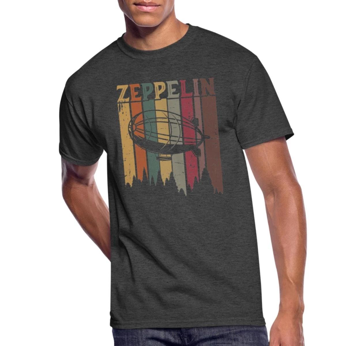 Retro Zeppelin Airship | 70s 80s Vintage Drigible Men s 50/50 T-Shirt XL