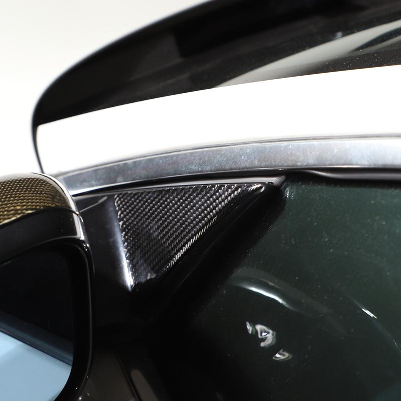 For Jaguar F-Type 2013-2024 Soft Carbon Fiber Car A-pillar Triangular Decorative Panel Trim Sticker Car Accessories