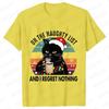 Funny Unisex Tshirt on The Naughty List and I Regret Nothing Tops Black Cat Print Tshirts Casual Merry Christmas Casual Tshirts