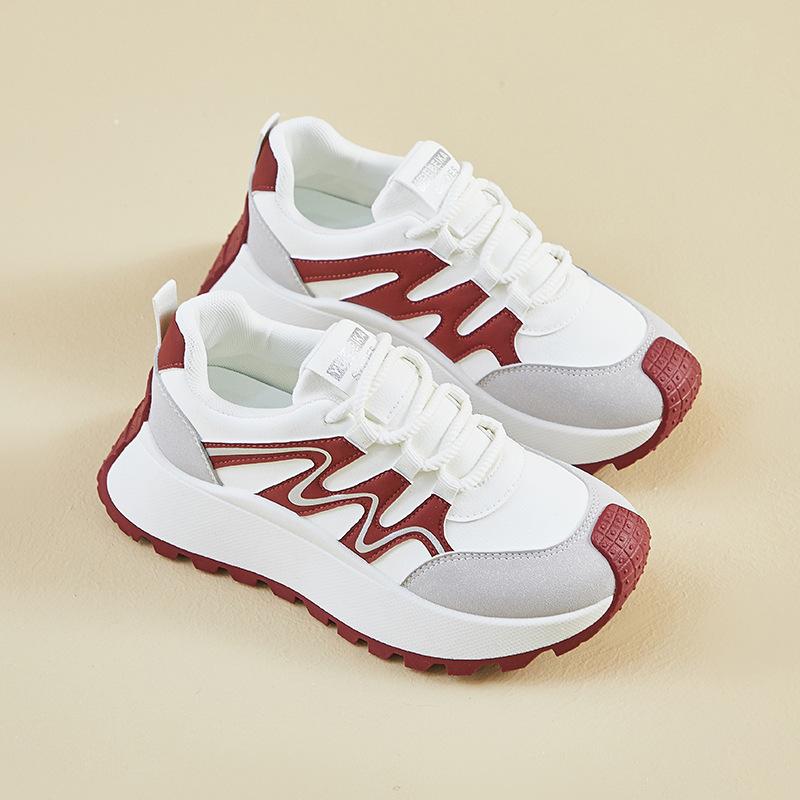 Ins Korean Version of the New Dad Shoes Women's Spring Student Sports Running Casual Thick Sole Height Increase Street Shot W511