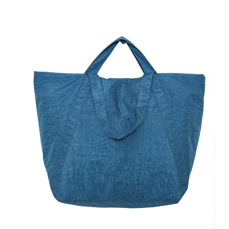 Einkaufstasche aus Nylon mit großem Fassungsvermögen  tragbare Kleidung zum Ausgehen  Reisen  Yoga  Einzelschultertasche  einfarbig  Damentasche
