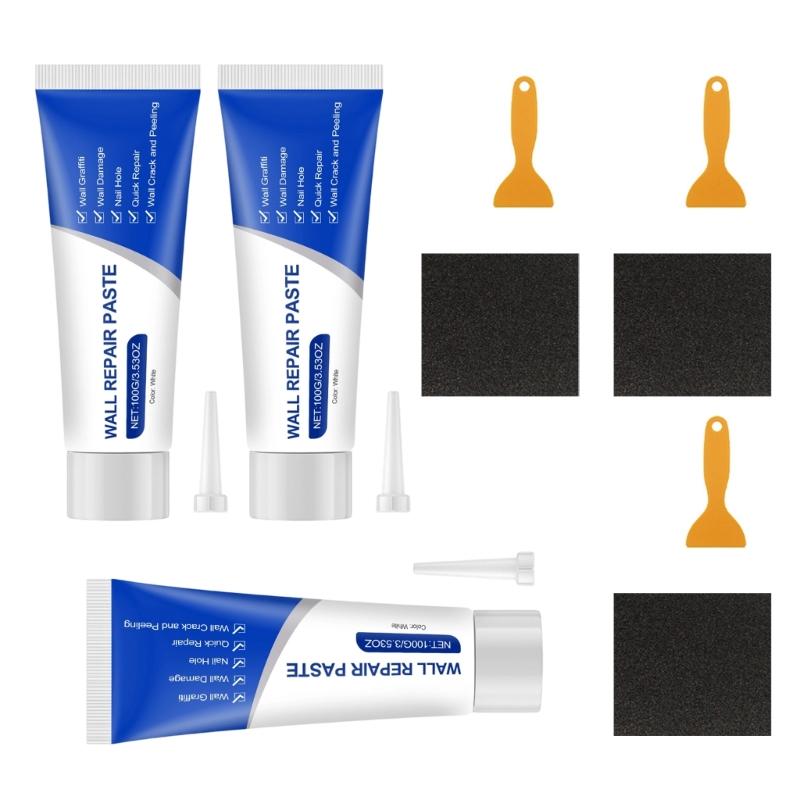Strumento Professionale per la Riparazione di Cartongesso Set Efficiente per la Riparazione di Cartongesso con Ugello Carta Vetrata Raschietto Stucco E Strumento per Lisciare
