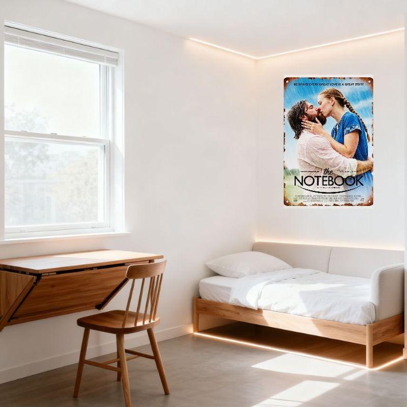 The Notebook Vintage Metal Tin Sign Rusty Frame Rain Scene Romance Movie Poster Wall Decor for Home Bar Cafe Man Cave Art Decora
