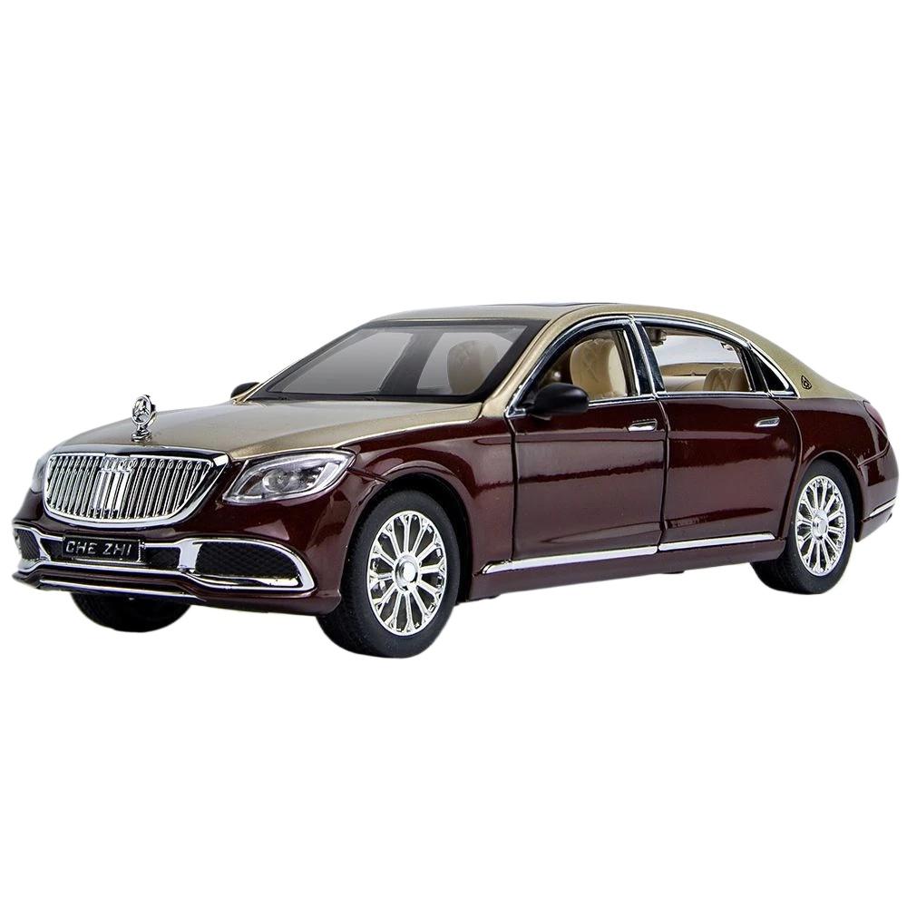 

1/24 Benz Maybach S600 литой металлический автомобиль модель игрушечного автомобиля металлический игрушечный транспорт модель автомобиля с высокой имитацией звука и света детская игрушка в подарок коричневый