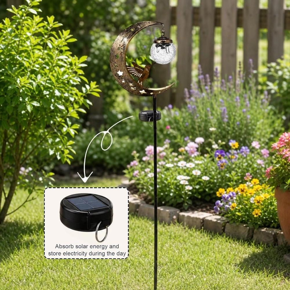 Floor Insertion Hummingbird Moon Light Solar Powered Lawn Lamp Pathway Patio