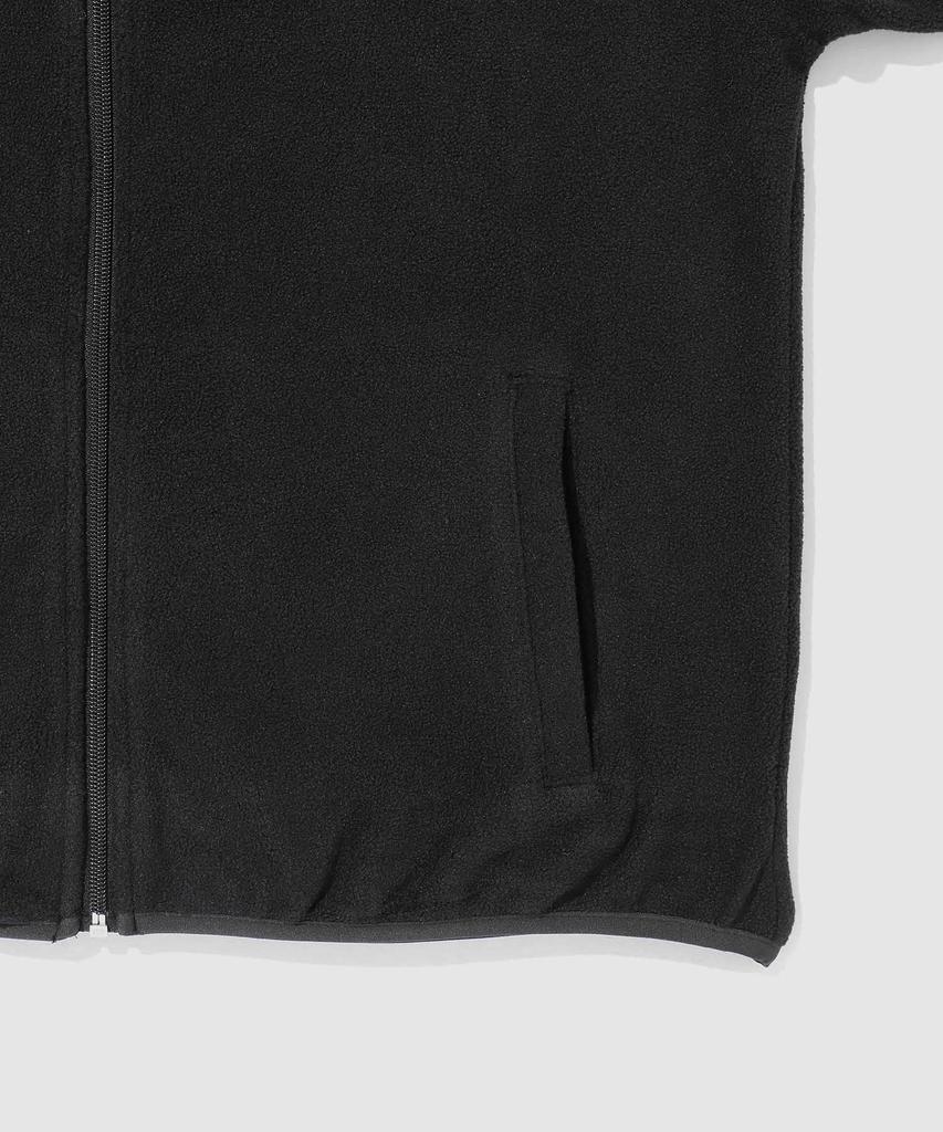 LOGOS PARK Men's Warm Nylon Fleece Jacket with Pockets, Stand-Up Pants, Black (Size L), E-Commerce Exclusive