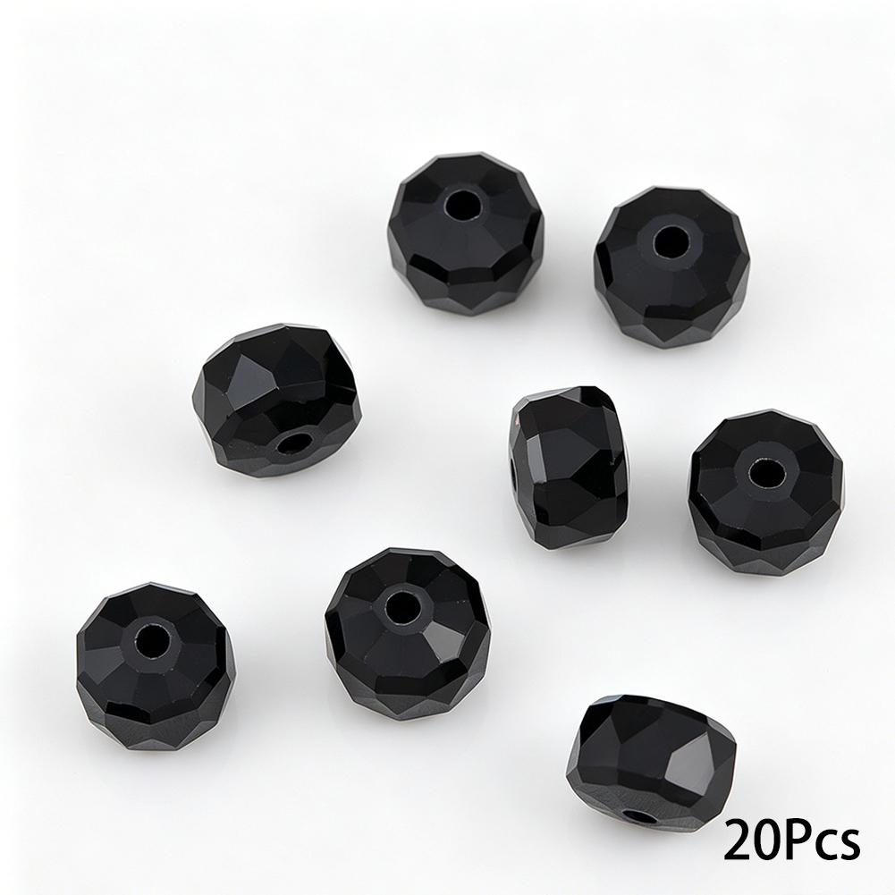 20Pcs Glass Beads High Transparent Colored Cut Glass Crystal Spacer Beads For DIY Jewelry Making Accessories