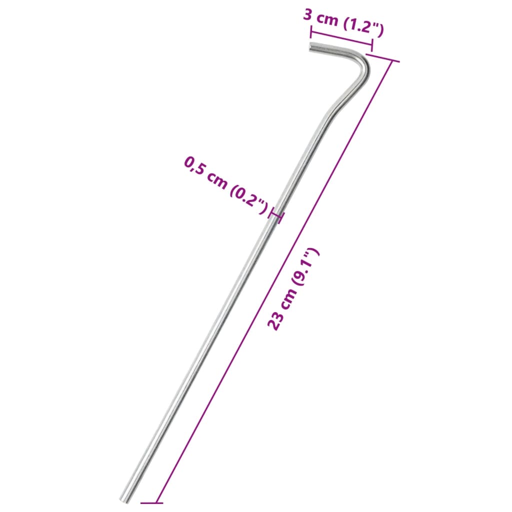 Tent Pegs 50 Pcs 23 Cm Ø5 Mm Galvanized Steel