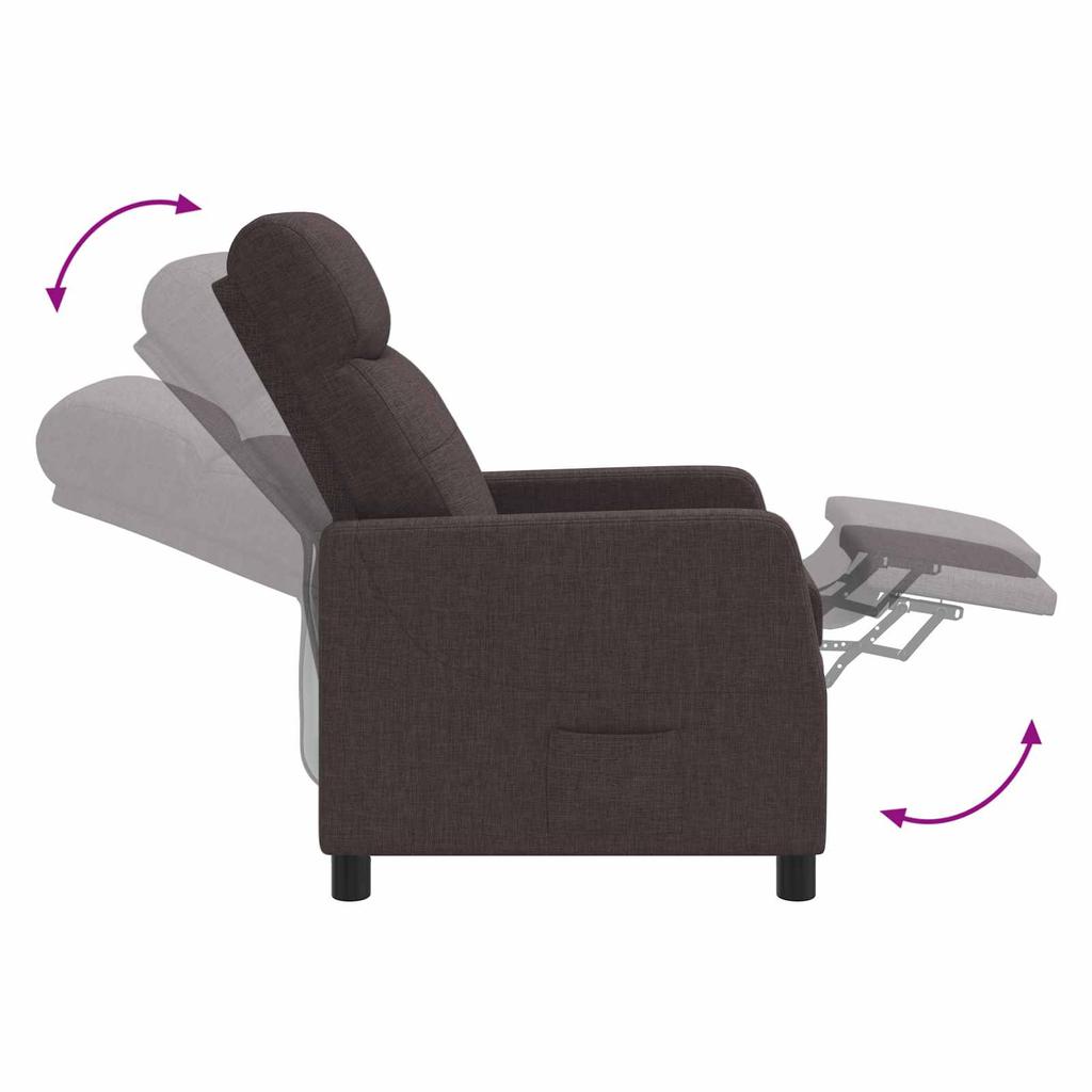 Recliner Dark Brown Fabric