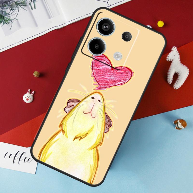 Cute Cartoon Guinea Pig Case For Xiaomi Redmi Note 13 Pro 14 12 11 10 15 Pro Plus Redmi 10C 12C 13C 14C 15C 15 Cover