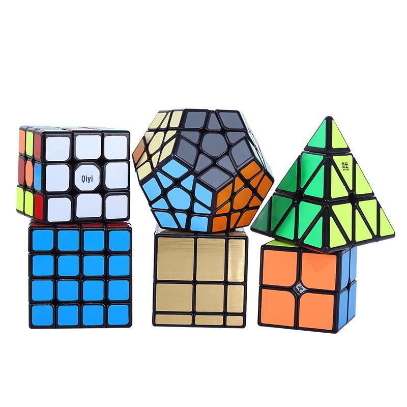 Qiyi Black Magic Cube Set: 2-7 Layer Pyramid, Maple Leaf, Skewb, SQ1, Mirror Cube - Hot-Selling Variety