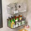 Clear Cabinet Door Organizer Large Capacity Spice Bottle Storage Box  Kitchen Use