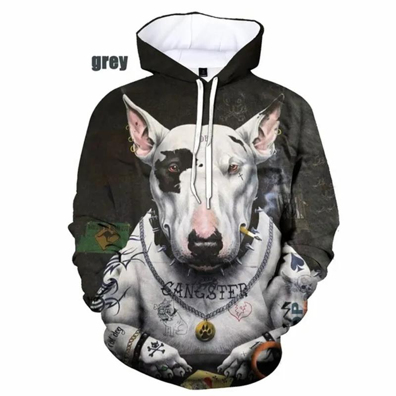New Fashion Bull Terrier 3D Printed Men And Women Hoodies Clothing Casual Dog Bull Terrier Long Sleeve Streetwear Tops Hooded
