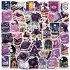 50PCS Purple Pack Bookish Stickers for Notebook Luggage Skateboard Decoration Graffiti Decals Cool Decals