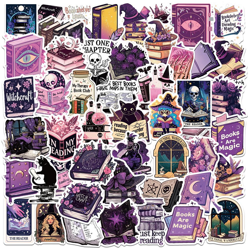 

50 шт. Фиолетовая упаковка Книжные наклейки для блокнота, багажа, скейтборда, для украшения, граффити-наклейки, крутые наклейки