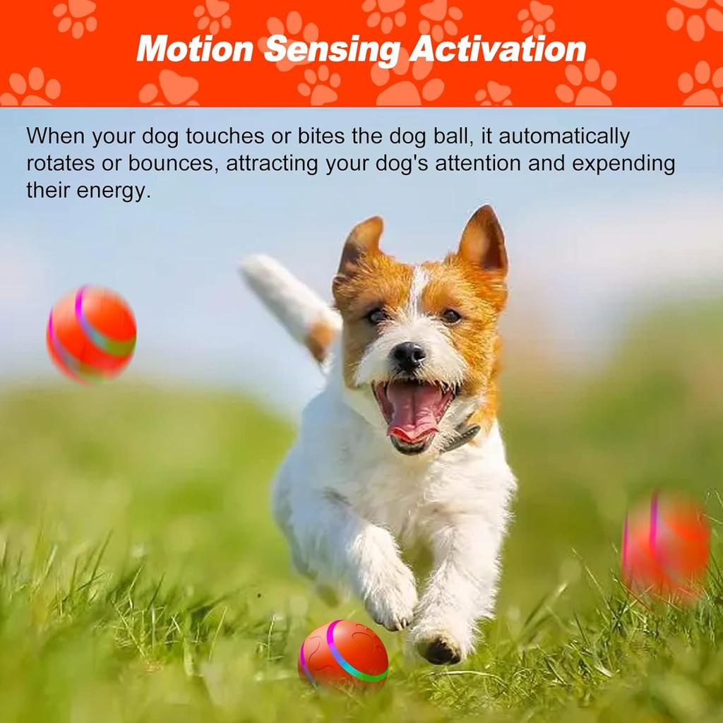 Upgrade des interaktiven selbstrollenden Hundeballspielzeugs, automatisch aktiver Rollball für Hunde, wiederaufladbares Hundespielzeug mit Fernbedienung