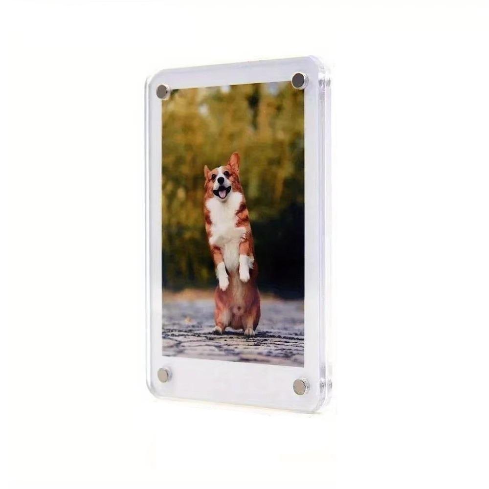 Double Sided Fridge Magnetic Photo Frame Transparent Fridge Photo Frame Refrigerator Display