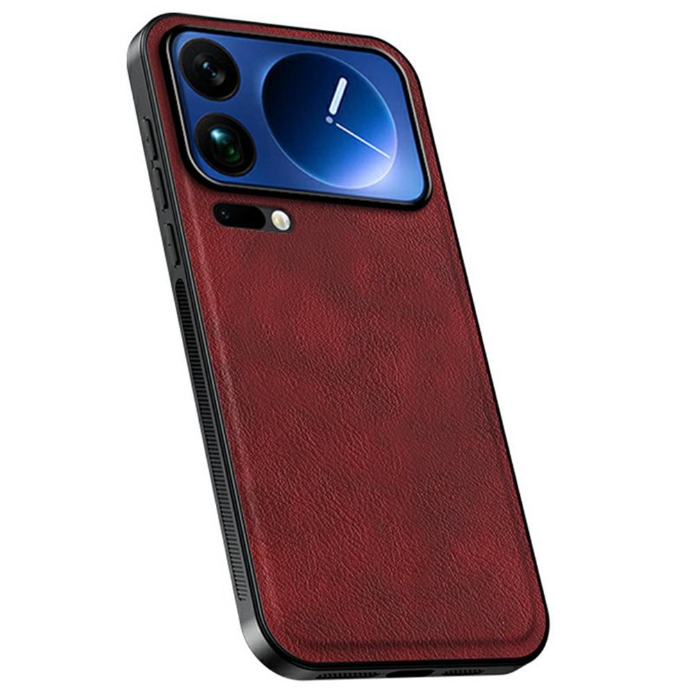For Xiaomi 17 Pro Max Case PU + TPU + PC Phone Back Cover with Metal Lens Frame
