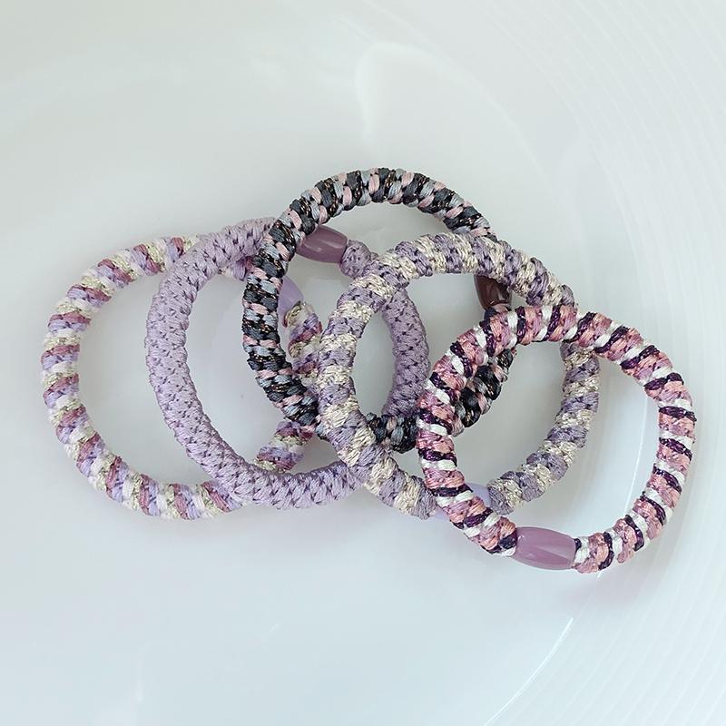 5pcs/set Hair Ties Colorful Twisted Knitted Rubber Bands Basic Elastic Hair Band Durable Ponytail Holder Women Hair Accessories