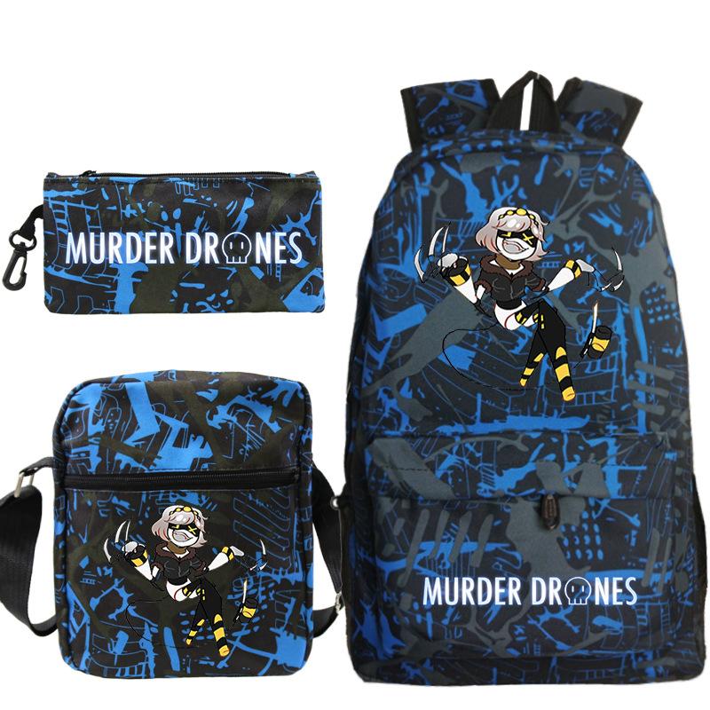 Murder Anime Peripheral Printed Children's School Bag Set Cross-border Leisure Student Backpack Three-piece Set