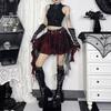 GlowGirl Kostkovaný Patchwork Nepravidelná Mini Kpop Ležérní Sukně Hot Girl Letní Všestranná Gotická Estetika Grunge Streetwear Volánková Sukně