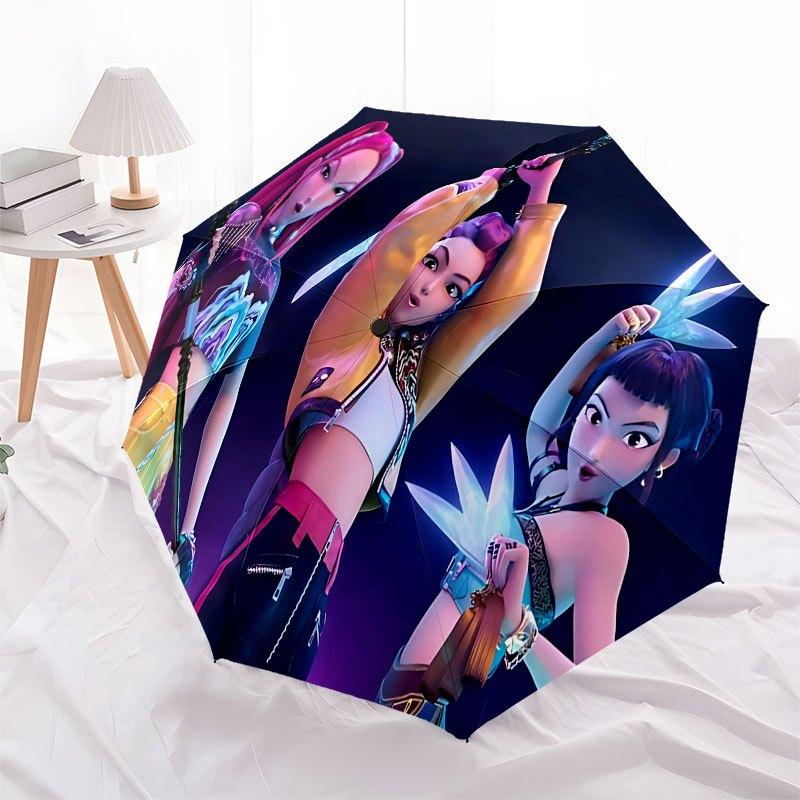 1 ks Lovec K-POP X Automatický deštník s otevíráním/zavíráním, Pohodlný třífoldní design, 8 kovových paprsků - pro venkovní denní použití, Cestování A45