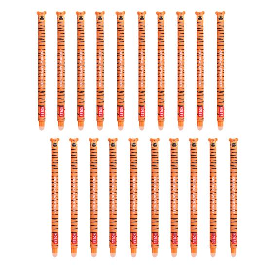20Pcs Cartoon Animal Erasable Gel Pens for Kids 0.7mm Cute Cap