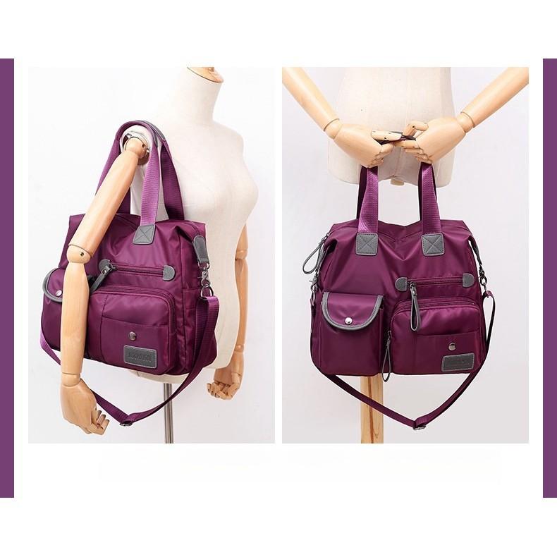 Business Travel Bag for Women Large Capacity Multi Pocket Lightweight Handbag Nylon Fabric Storage Bag Short Distance Travel Shoulder Waterproof Bag