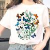 Watercolor Butterfly Tree Print Tshirts Women's Clothing White Funny T Shirt Femme Summer Fashion Short Sleeve T-Shirt Female