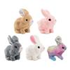 Electric Plush Rabbit Toy Jumping Moving Ears Nose Bunny Plushie Toddlers Interactive Simulation Stuffed Animal Toy with Sound