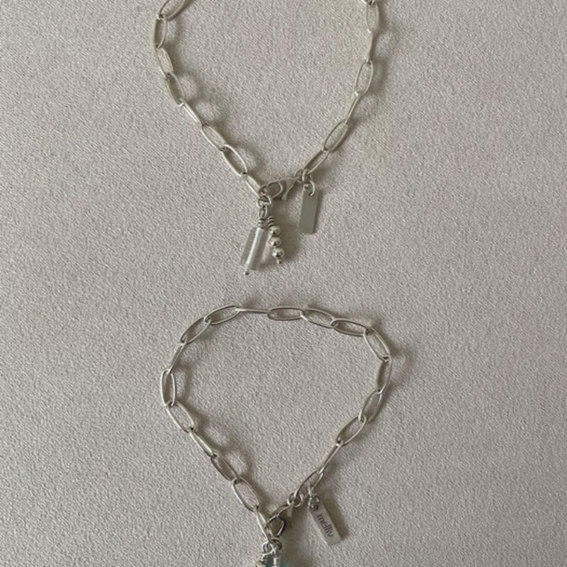 Melliv Silver Gemstone Chain Bracelet_mvb13