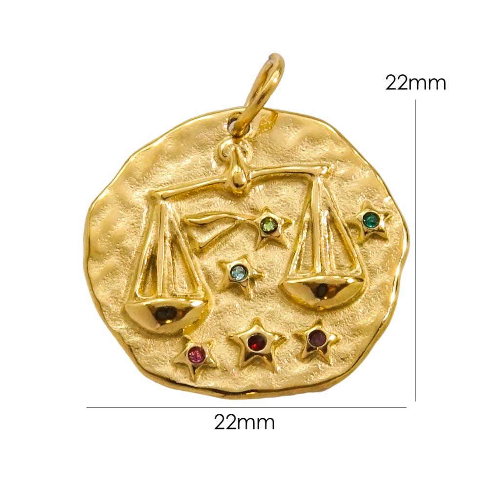 

CARLIDANA 12 Zodiac Signs Connector Charms Gold Plated Stainless Steel CZ Micro Pave Con-stellations Pendant for DIY Jewelry