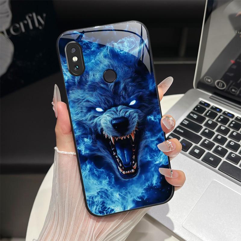 For Redmi Note 5/Note 6 Phone Case Trendy Design Tempered Glass Bumper For Xiaomi Redmi Note 5 6 Pro Full Protection Back Covers