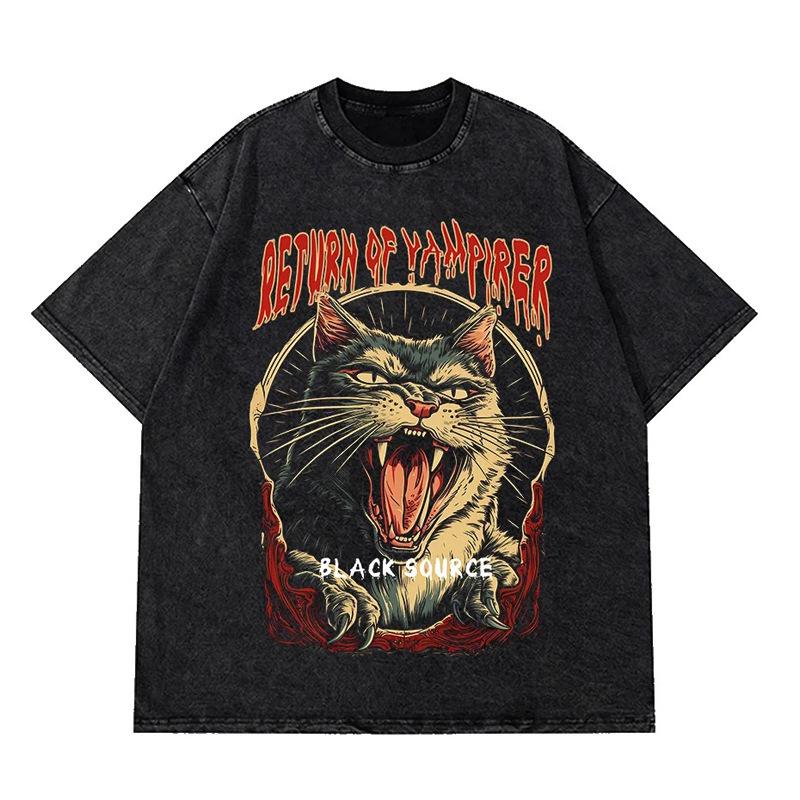 

Футболка Y2K Gothic Streetwear Retro из стираного хлопка Medium