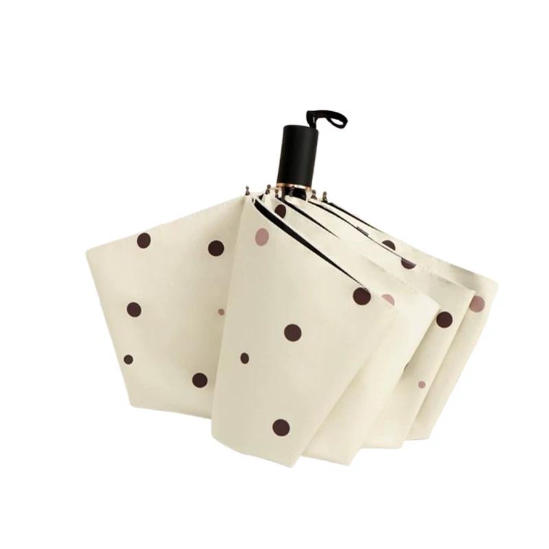 Cute Folding Umbrella for Girls with Black Coating for Sun Protection and Uv Protection, Manual and Fully Automatic, Dual-Use for Sun and Rain