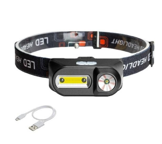 Multifunctional USB Rechargeable COB Headlamp with 18650 Battery for Outdoor and Emergency Use