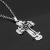 2024 Trending Titanium Steel Three-Layer Cross Pendant Necklace for Men