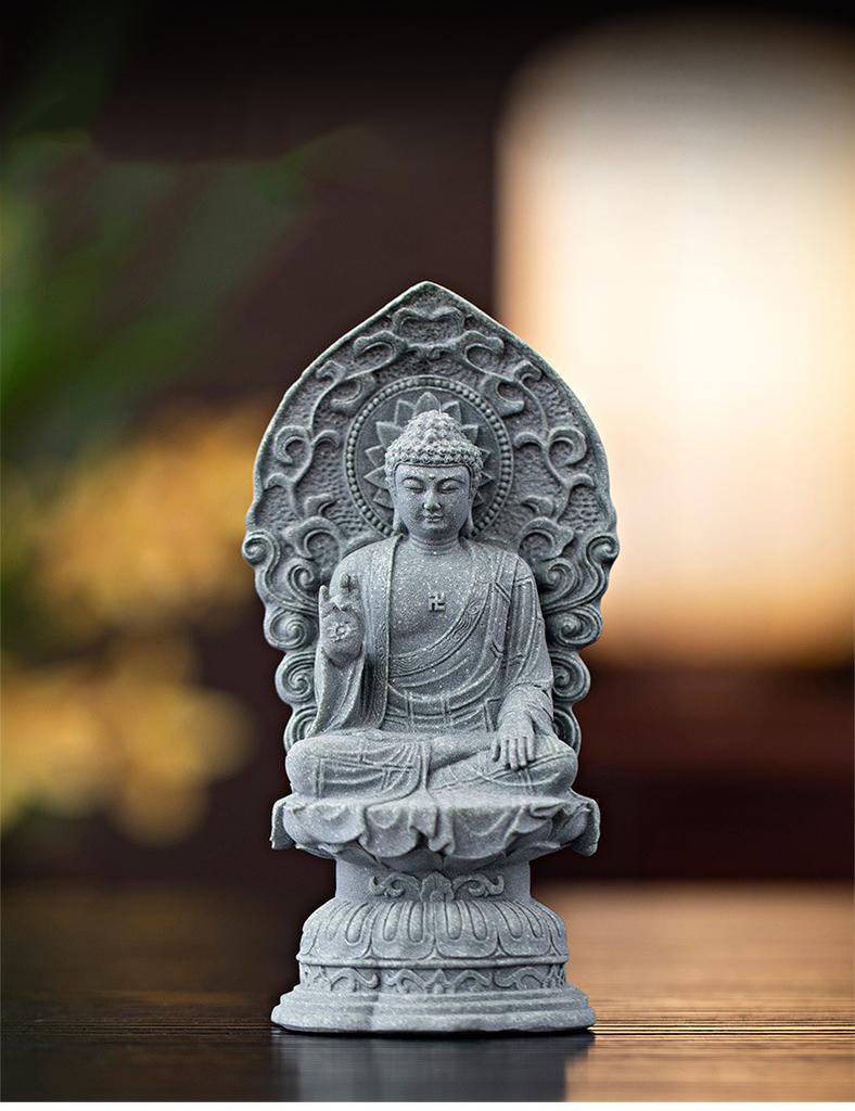 Piaskowiec Tathagata Guanyin rzeźby i figurki Chińskie figury buddyjskie Dekoracja stołu w domu salonie biurze feng shui