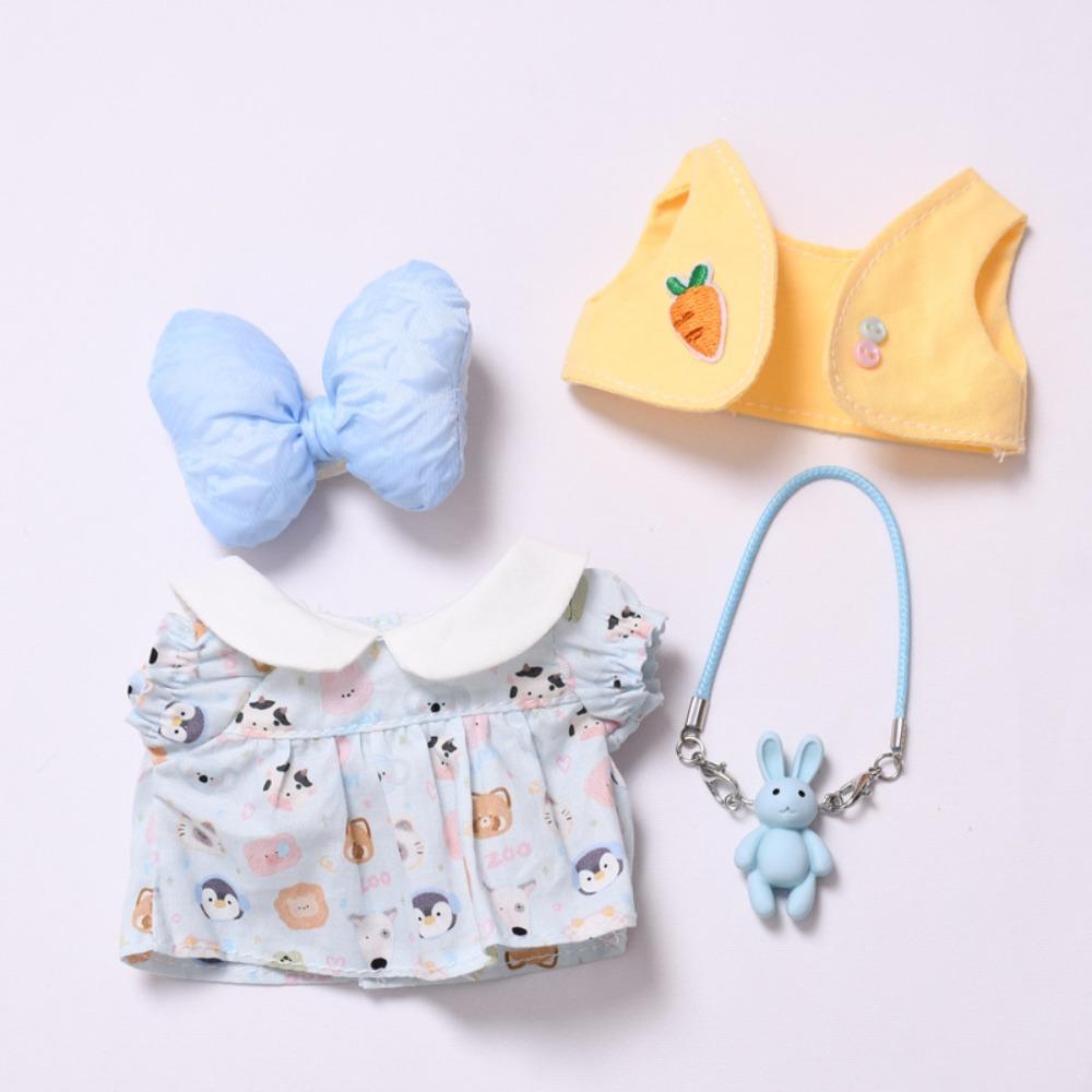 Cute Animal Style Sitting Labubu Time Cloth 17cm Plush Dolls Clothes  Cotton Doll Accessories