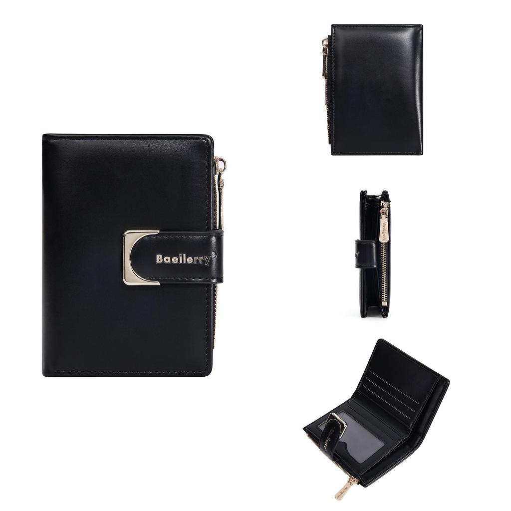 Women's Compact Multi-Card Wallet: Exquisite Short Section Buckle Coin Purse and Mini Card Holder