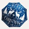 Merry Christmas Deer Scene StickerUmbrella, Portable 3-Fold Compact Umbrella,Christmas Gift ES427