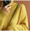 Women's Diamond Pattern High Neck Sweater - Loose Fit, Autumn/Winter Knitwear, Long Sleeve Outerwear, Korean Fashion Style.