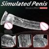 2026 Realistic Transparent Big Dildo Soft Anal G Spot Masturbation Penis Dick with Strong Suction Cup Sex Toy for Women Men Waterproof & Easy To Clean