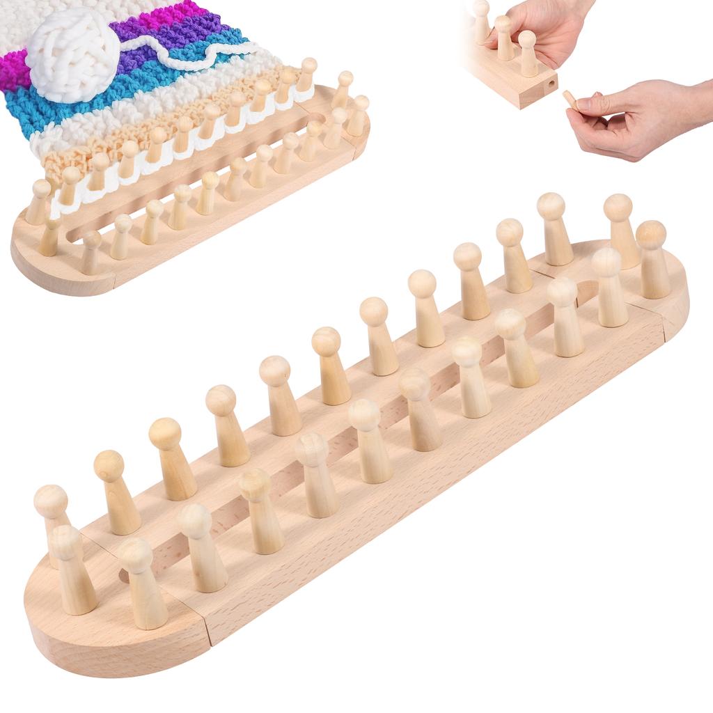 1 Pc Wooden Knitting Frame DIY Throw Blanket Knitting Tools Yarn Craft Easy to Assemble Chunky Knitting Blanket Weaving Frames