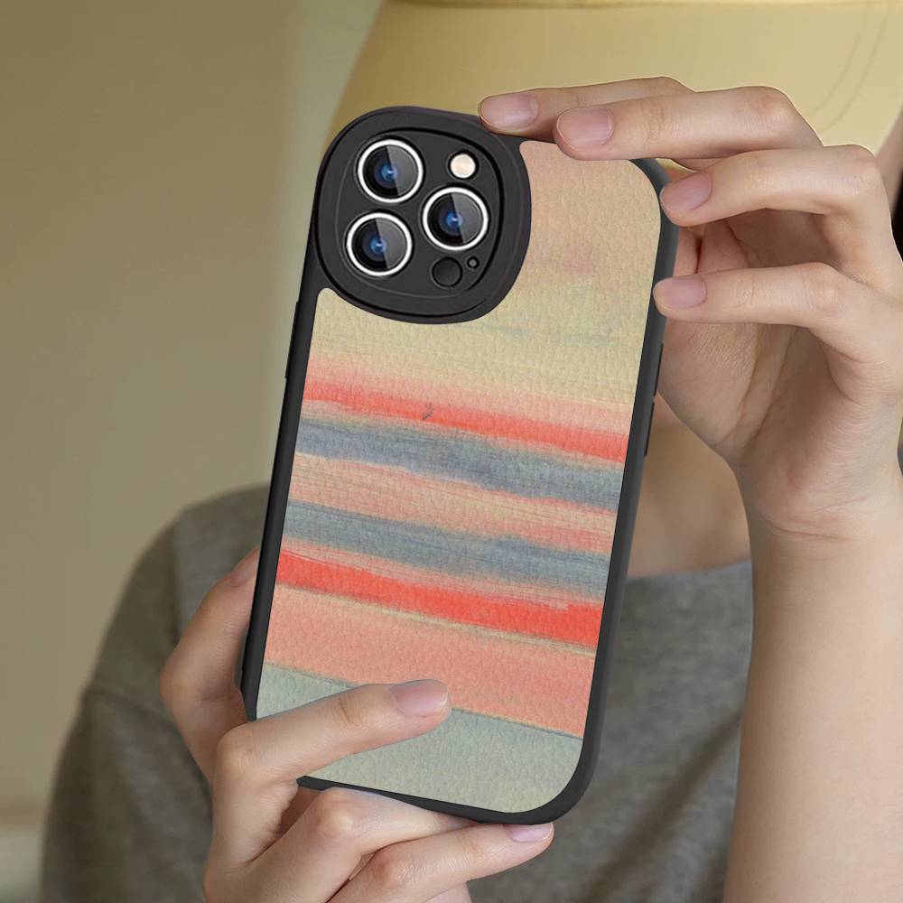 Abstrakte Kunst M-Mark R-Rothko Handyhülle Für IPhone 16 15 14 13 12 11 Pro Max Plus Stoßfeste Lederhülle