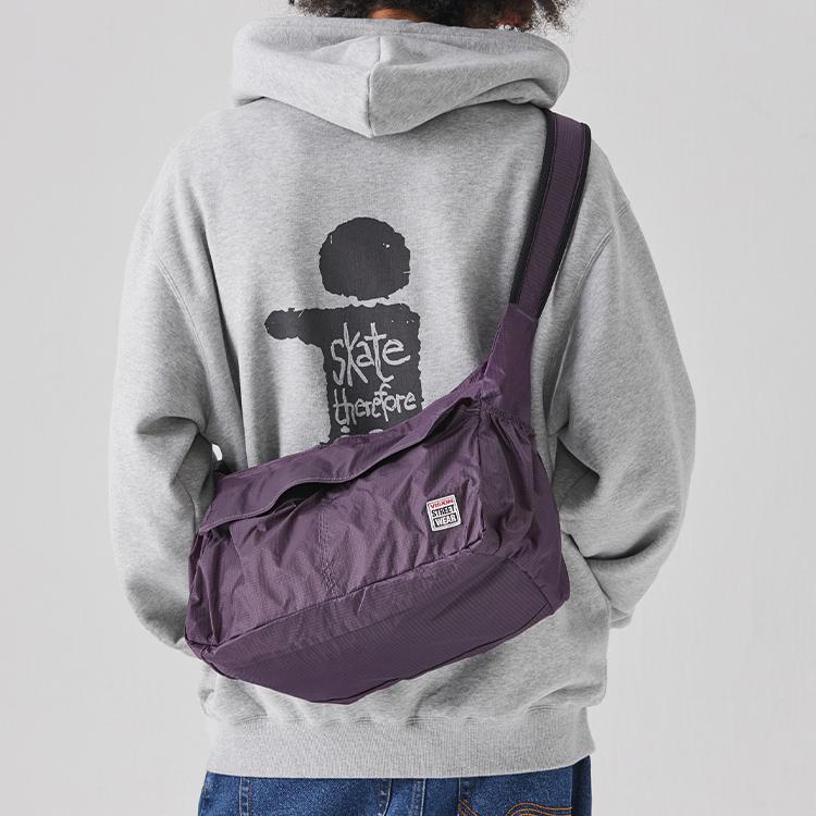 New Vision Street Wear Nylon Shoulder Bag Regular Unisex Black/Purple V241NS9008