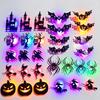 Halloween LED 3D Wall Stickers, PET Luminous Bat Pumpkin Spider Witch Castle Tree Night Light, Glowing Wall Decals for Room Window Garage Party