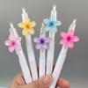 5pcs 0.5mm Black Ink Ballpoint Pen Set Cute Floral Quick-Dry Writing Pens Stationery Collection Gel Pens Office Accessories